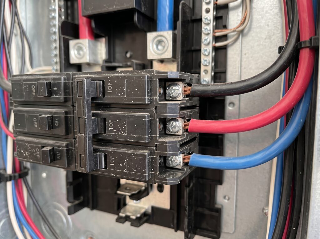 11kW 충전기에 필요한 3상 차단기가 달린 분전반
